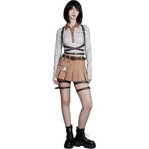 Attack On Titan Officially Licensed Polo Shirt Bodysuit And Skirt Set