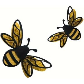 3D Bee Wall Stickers, 12pcs Cartoon Animals Wall Stickers, Bees Wall Decorative Stickers, Bees Wall Art Stickers 3D Bee Wall Art Decor for Party Window