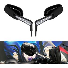 HDBUBALUS دراجة نارية الخلفية المرايا LED LED إشارات تشغيل تشغيل الضوء من أجل هارلي جولة Sportster XL DYNA SOFTAIL