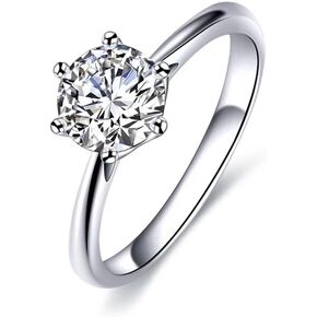 14K White Gold 2 Carat Diamond Rings for Women Diamond Engagement Ring (2 Ct,F-G Color VS2-SI1 Clarity) Wedding Jewelry Gift