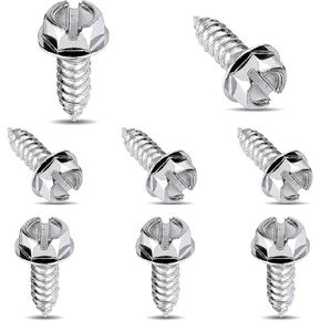 4 PCS Car License Plate Frame Mounting Screw Kit, 304 Stainless Steel Cross-Slotted Shock-Proof Rust-Proof Self-Tapping Screws, Modification Replacement Parts, for Most Car Models (Black)