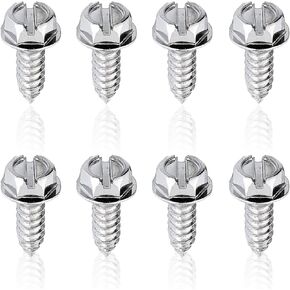 8 PCS Stainless Steel License Plate Screws Kit, Hexagon Head, Universal Fit for Cars Trucks SUVs (Sliver)