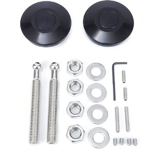 PARTOL Quick Latch Hood Pins Universal Quick Release Latch Push Button Quick Release Bonnet Pin Lock Clip Kit for Mostly Car or DIY, 62mm/2.44"