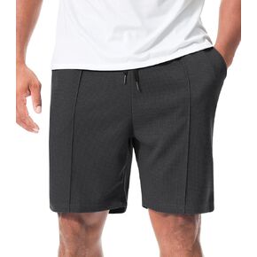 Mens Casual Shorts Elastic Waist Drawstring Lightweight Shorts Stretch Summer Beach Shorts for Men with Pockets