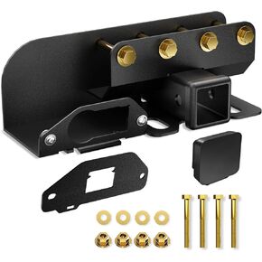 for Bronco Accessories Trailer Hitch Receiver with Cover Compatible with 2021 2022 2023 2024 Ford Bronco 2/4 Doors, Rear Bumper 2 Inch Towing Hitch Kit Tow Hook Combo (Excluding Bronco Sport)