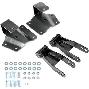 Kojem Rear Drop Shackle+Hanger Compatible with 1999-2006 Chevy Silverado/GMC Sierra 1500 Series Two Wheel Drive Trucks Short Bed Only 4" Rear Drop Kit
