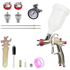 YSIL LVLP Paint Sprayer R500 Gravity Feed Spray Gun with 600CC Capacity 1.3/1.5/1.7MM Nozzle&Air Regulator,for Automotive, Furniture, House Painting