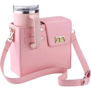 Lushandy Crossbody Bag for Stanley Purse Cup Holder Bag Stanley Cup Bags Portable Water Bottle Purse with Strap