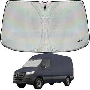 ROCCS Iridescent Windshield Sun Shade fit for 2014-2025 Dodge RAM ProMaster Full Size Cargo Van, Foldable Ram ProMaster Sunshade Front Window Sun Visor Protector Blocks UV Rays Keep Your Car Cooler