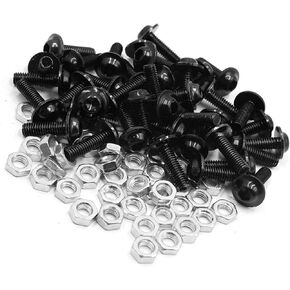 40pcs M6 Black Aluminum Alloy Hex Socket Head Motorcycle Bolts Bumper Screws Nuts Universal Replacement Stable