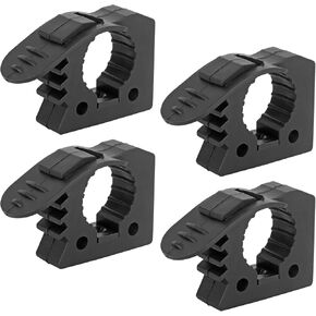 Quick Release Rubber Clamp Mounting Bracket from 1-1/5’’ to 1-1/2’’ Clamp Tube Roll Cage Tools Compatible with RVs, UTVs, ATVs, Trucks, Trailers, Off-Road Vehicles- Black, 4 Pack