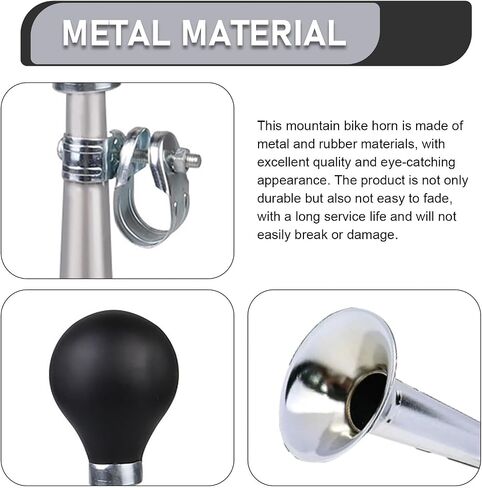 1 PC Bike Horn, 7 Inch Loud Sound Bicycle Bell, Weather-Resistant Vintage Metal Air Horn, Bike Bells for Kids & Adults, Universal Fit for Bicycles/Motorcycles/ATV/Golf Carts (Red) in Saudi Arabia