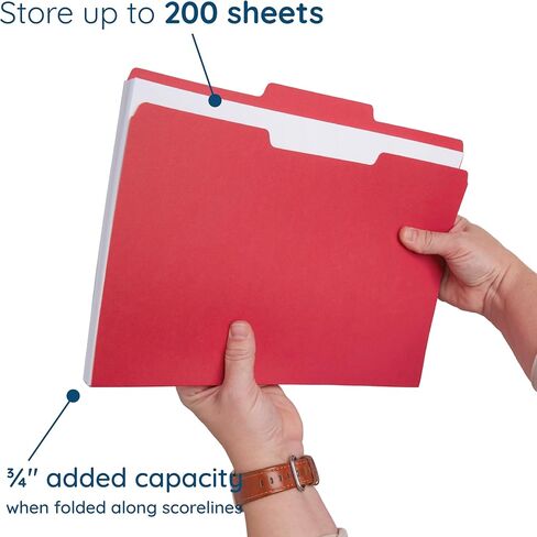 100 Blue Summit Supplies 1/3 Cut, File Folders, Letter Size, Assorted Colors, Including Blue, Red, Green, Yellow & Orange File Folders, 100 Pack in Saudi Arabia