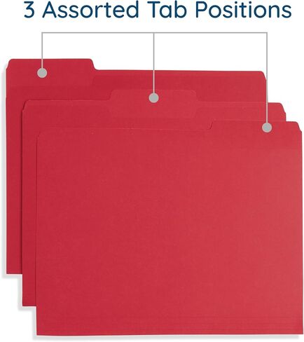 100 Blue Summit Supplies 1/3 Cut, File Folders, Letter Size, Assorted Colors, Including Blue, Red, Green, Yellow & Orange File Folders, 100 Pack in Saudi Arabia