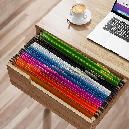 Hanging File Folder with Tab,BOENFU 24 Pack File Folder for School Home Work Office Organization(Letter Size, 5 Colors, 25-Pack,2 Markers) in Saudi Arabia