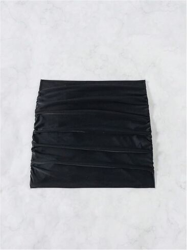 مريحة للسيدات النجمة المقطوعة من التستر على تنورة Ruched Mid Rise Beach Bodycon تنورة in Saudi Arabia