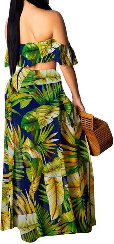 Sexy Two Piece Sets for Women Vacation Elegant Sleeveless Top Long Split Maxi Dress Beach Swimwear in Saudi Arabia
