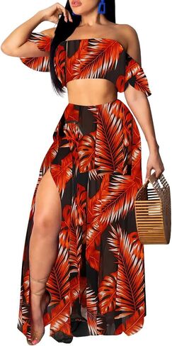 Sexy Two Piece Sets for Women Vacation Elegant Sleeveless Top Long Split Maxi Dress Beach Swimwear in Saudi Arabia