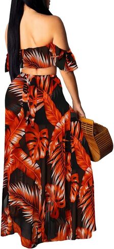 Sexy Two Piece Sets for Women Vacation Elegant Sleeveless Top Long Split Maxi Dress Beach Swimwear in Saudi Arabia