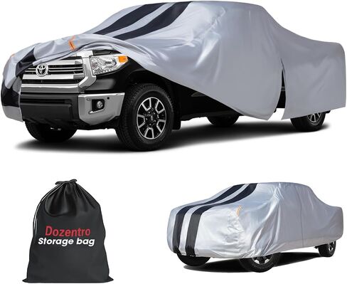Toyota Tundra Truck Cover Custom Fit 1999-2021 Double Cab/CrewMax Cab Short Bed(5.5'-6.5') with Door Zipper, 10 Layers Pickup Truck Cover Waterproof All Weather, Car Tarp for Wind Dust Sun Protector. in Saudi Arabia
