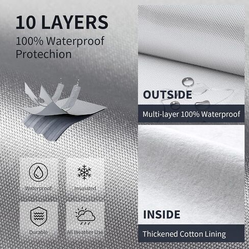 Toyota Tundra Truck Cover Custom Fit 1999-2021 Double Cab/CrewMax Cab Short Bed(5.5'-6.5') with Door Zipper, 10 Layers Pickup Truck Cover Waterproof All Weather, Car Tarp for Wind Dust Sun Protector. in Saudi Arabia