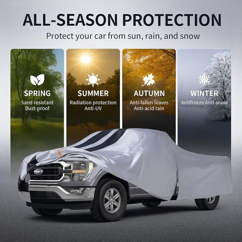 Toyota Tundra Truck Cover Custom Fit 1999-2021 Double Cab/CrewMax Cab Short Bed(5.5'-6.5') with Door Zipper, 10 Layers Pickup Truck Cover Waterproof All Weather, Car Tarp for Wind Dust Sun Protector. in Saudi Arabia