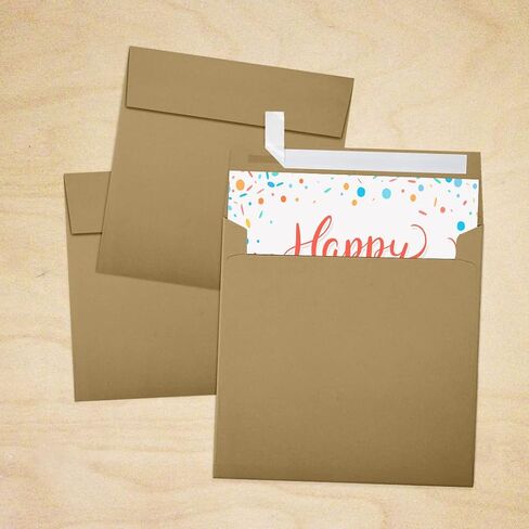 LUXPaper Square Invitation Envelopes | Peel & Press | 5" x 5" | White Linen | 80lb. Text | 50 Qty in Kuwait