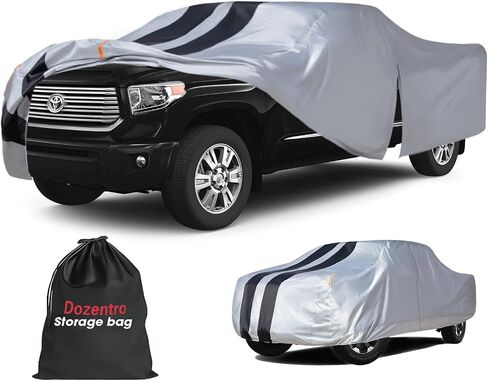 Toyota Tundra Truck Cover Custom Fit 1999-2021 Double Cab/CrewMax Cab Short Bed(5.5'-6.5') with Door Zipper, 10 Layers Pickup Truck Cover Waterproof All Weather, Car Tarp for Wind Dust Sun Protector. in Saudi Arabia