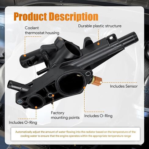 Engine Coolant Thermostat Housing Assembly 817060 for Hyundai Sonata 2011-2014 for Tucson 2010-2015 for Sorento 2011-2015 for Sportage 2011-2016 Replaces# 256002G500 86230 in Saudi Arabia
