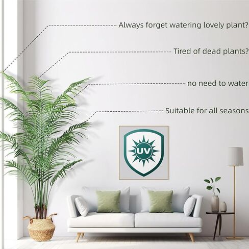 6ft Tall Artificial Areca Palm Trees – Set of 2 | 19-Trunk Real Touch Fake Palm with Natural Moss & Pot | Lifelike Faux Plants for Home, Office, or Patio Indoor/Outdoor Decor in Saudi Arabia