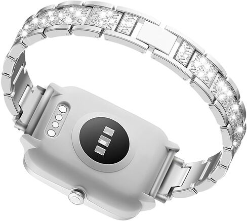 LYSANDRA 22mm watch Band for Women, Metal Jewelry Sparkly Diamond Thin Replacement Compatible for Fitpolo GTX12, TOZO S6/S5, Tensky GTX12/208BT, aeac IDW208 Plus Watch in Kuwait