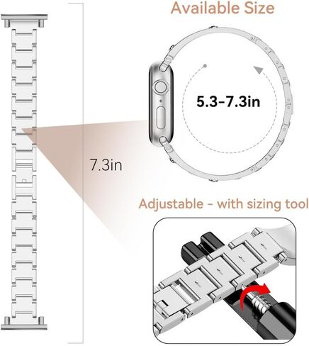 LYSANDRA 22mm watch Band for Women, Metal Jewelry Sparkly Diamond Thin Replacement Compatible for Fitpolo GTX12, TOZO S6/S5, Tensky GTX12/208BT, aeac IDW208 Plus Watch in Kuwait