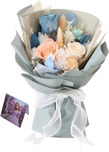 Valentines Day Flowers Gifts for Her, Flowers for Delivery, Preserved Flowers Bouquets Last 1-3 Years, Birthday Gifts for Women, Mothers Day Flowers, (Blue) in Saudi Arabia