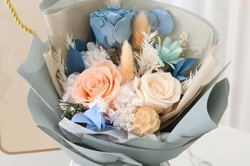 Valentines Day Flowers Gifts for Her, Flowers for Delivery, Preserved Flowers Bouquets Last 1-3 Years, Birthday Gifts for Women, Mothers Day Flowers, (Blue) in Saudi Arabia