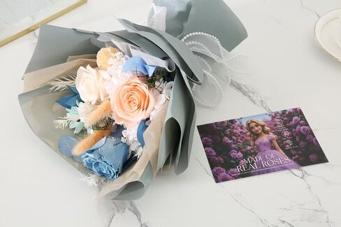 Valentines Day Flowers Gifts for Her, Flowers for Delivery, Preserved Flowers Bouquets Last 1-3 Years, Birthday Gifts for Women, Mothers Day Flowers, (Blue) in Saudi Arabia