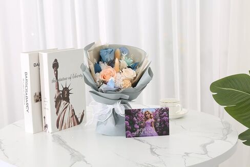 Valentines Day Flowers Gifts for Her, Flowers for Delivery, Preserved Flowers Bouquets Last 1-3 Years, Birthday Gifts for Women, Mothers Day Flowers, (Blue) in Saudi Arabia