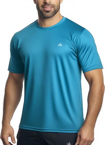 Instant Cooling Workout Shirt Coolmax Moisture Wicking Crew Neck Men Summer Running Comfort Fit in Saudi Arabia