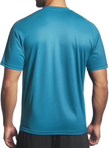 Instant Cooling Workout Shirt Coolmax Moisture Wicking Crew Neck Men Summer Running Comfort Fit in Saudi Arabia