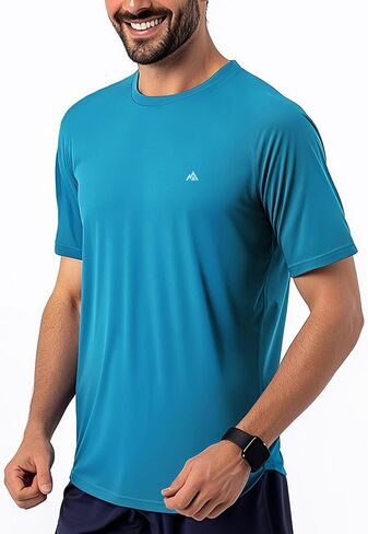 Instant Cooling Workout Shirt Coolmax Moisture Wicking Crew Neck Men Summer Running Comfort Fit in Saudi Arabia