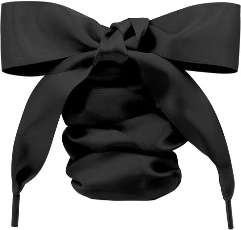 Satin Ribbon Shoelaces for Women: 2 Pair 3.8CM Wide Silk Flat Shoe Laces in Kuwait