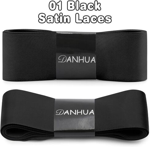 Satin Ribbon Shoelaces for Women: 2 Pair 3.8CM Wide Silk Flat Shoe Laces in Kuwait