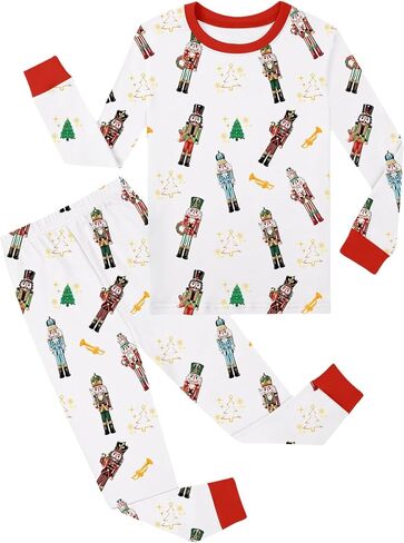 Toddler Boy Girl Christmas Outfit - Kids Long Sleeve Funny Nutcracker Top Pants Xmas Tree Warm Winter Matching Set in Saudi Arabia