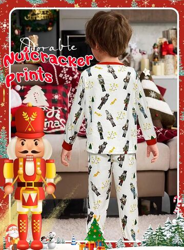 Toddler Boy Girl Christmas Outfit - Kids Long Sleeve Funny Nutcracker Top Pants Xmas Tree Warm Winter Matching Set in Saudi Arabia