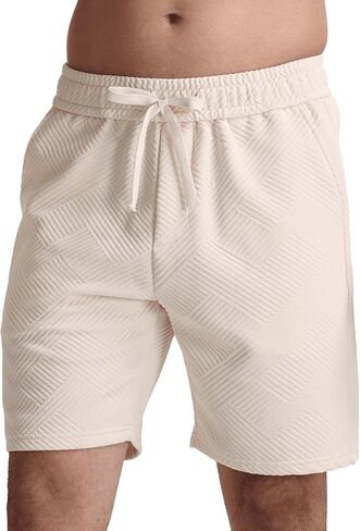 JIHUILAI Mens Casual Shorts Drawstring Summer Sports Shorts Geometric Texture Casual Beach Shorts with Pockets in Saudi Arabia