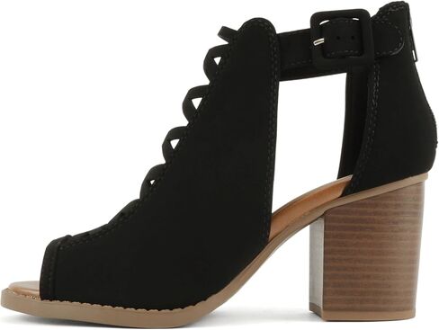 Soda ARAN ~ Women Open Toe Crisscross Straps Back Zipper High Heel Fashion Sandal with Adjustable Ankle Strap in Kuwait