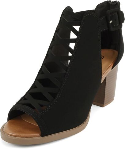 Soda ARAN ~ Women Open Toe Crisscross Straps Back Zipper High Heel Fashion Sandal with Adjustable Ankle Strap in Kuwait