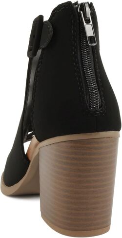 Soda ARAN ~ Women Open Toe Crisscross Straps Back Zipper High Heel Fashion Sandal with Adjustable Ankle Strap in Kuwait