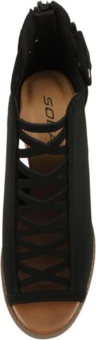 Soda ARAN ~ Women Open Toe Crisscross Straps Back Zipper High Heel Fashion Sandal with Adjustable Ankle Strap in Kuwait
