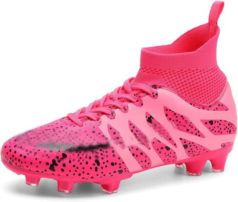 DHOVOR Womens Soccer Cleats Youth Football Cleats High-Top Athletics Football Trainers Outdoor and Indoor Soccer Shoes in Saudi Arabia