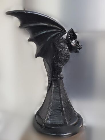Dark Gothic Candlestick Raven/Owl Halloween Candle Stick Holder, Gothic Statue Figurine Holder Holder Stand, Gothic Home Decor Accessory (Bat) in Saudi Arabia